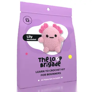The LOOP Brigade: DIY Mini Crochet Plush Toy Complete Kit For Beginners - Lily the Axolotl