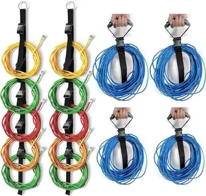 6PCS Extension Cord Organizers and Storage Garage Extension Cord Holder with 5 Slots Organizer Black Cord Organizer Straps for Vertical Space Cable Hose Rope String Lights