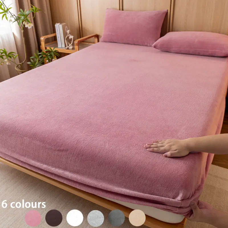 Fleece Bedding Set, 3 Counts/set Including 1 Count Fitted Sheet & 2 Counts Pillowcase without Filler, Soft Warm Bedding Set for Bedroom & Guest Room, Bed Sheets Set, Bed Sheet Sets, Polyester Bedding, Comfy Bed Sets