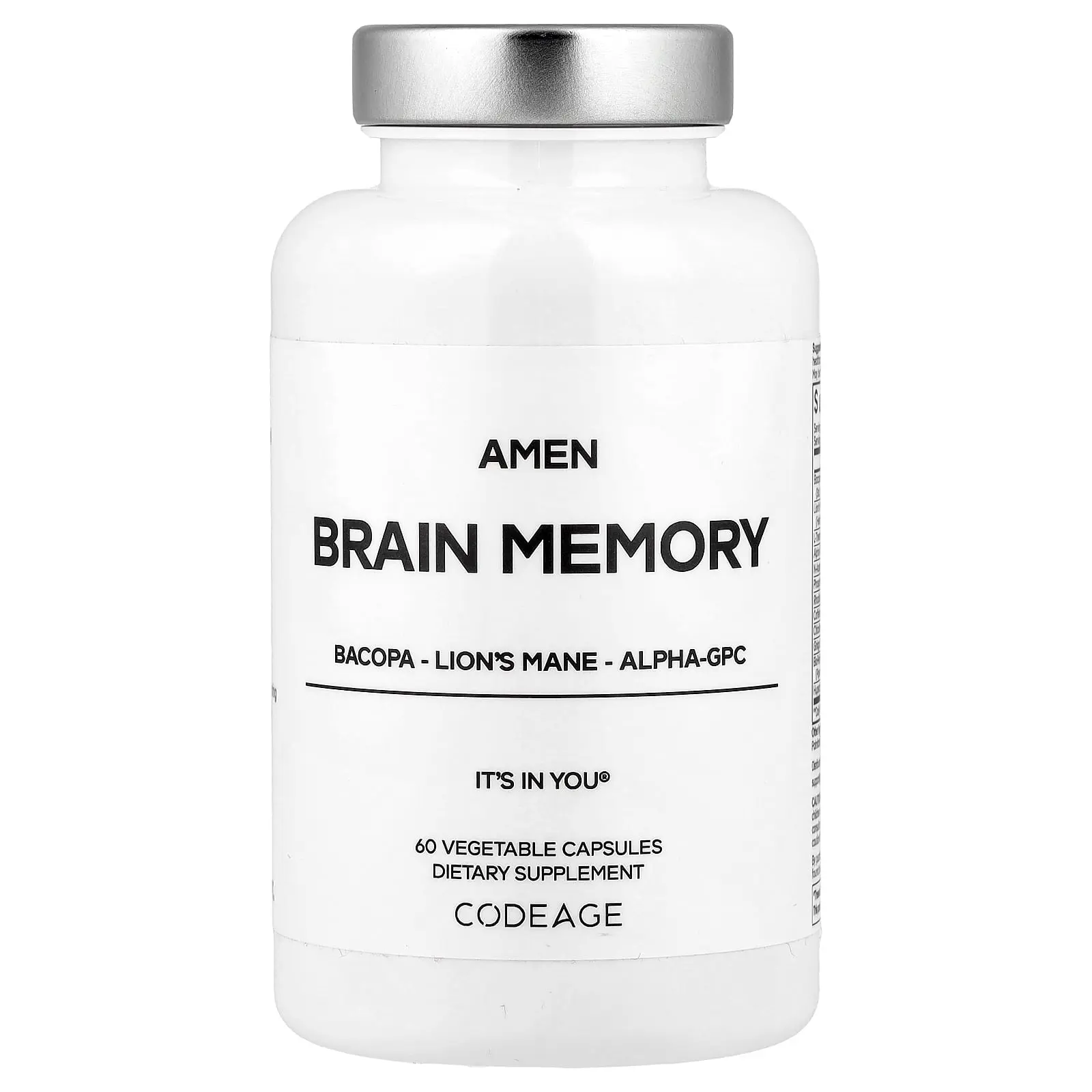 Codeage Amen, Brain Memory, 60 Vegetable Capsules