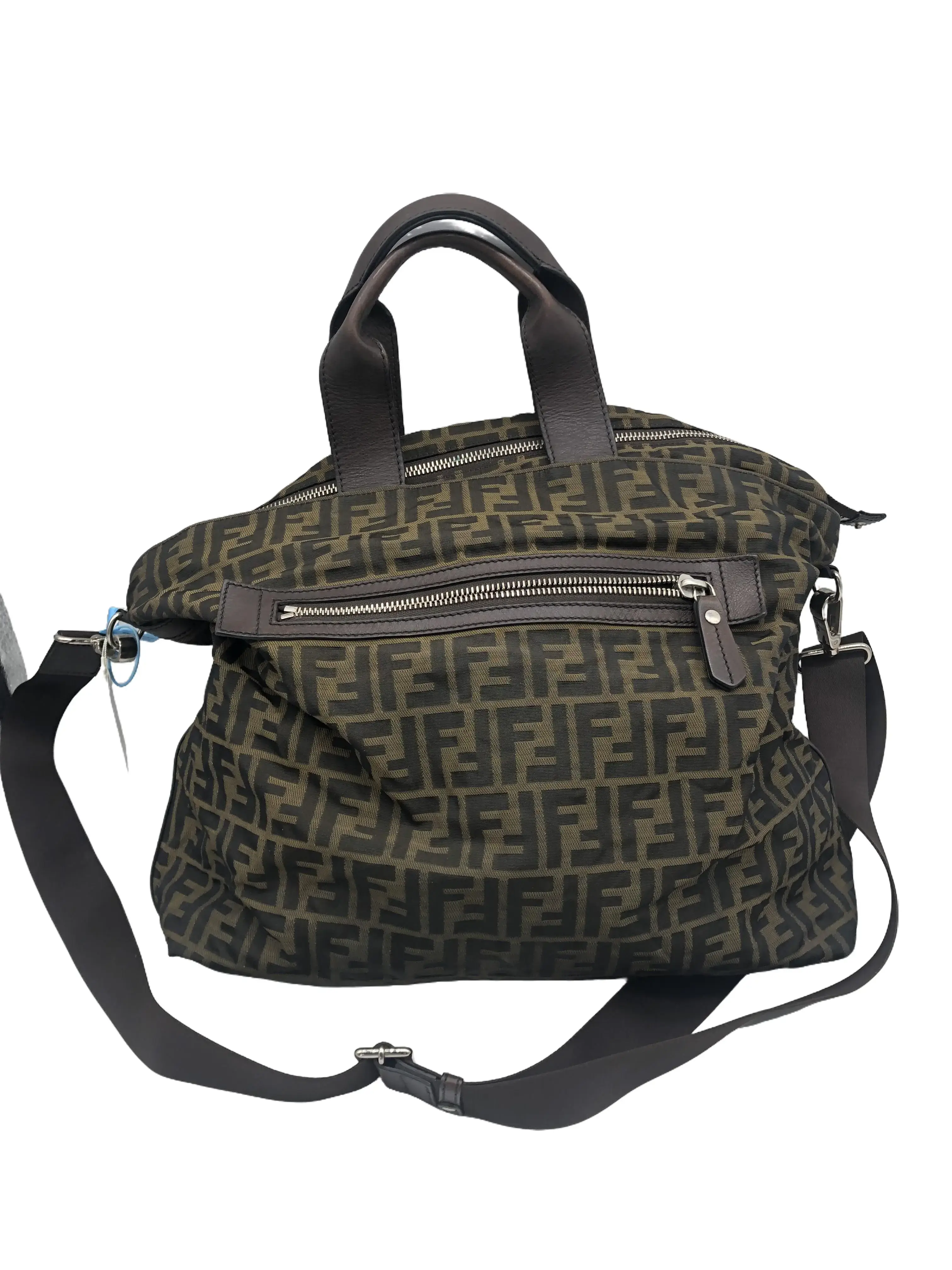 Pre-owned FENDI Classic Zucca Nylon Tote/Crossbody Bag/EE05120406/0406