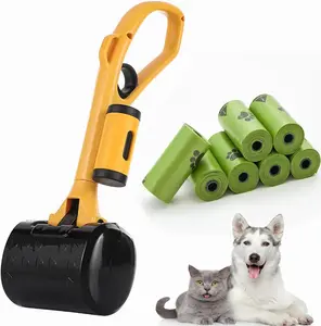 Pooper Scooper for Large Medium & Small Dogs Heavy Duty, 14.18“Long Handled Dog Poop Scooper for Grass,Durable Dog Poop Pick up Tool, Poop Grabber with 2 Dog Poop Bags 1 Dispenser Poop Scoop