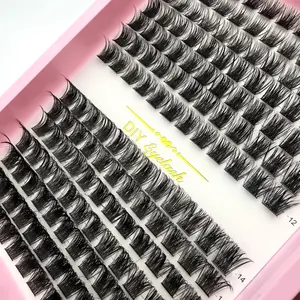 168Pcs Lash Clusters D Curl Wispy Fluffy Individual Lashes Extensions Natural Look DIY Eyelash Extension for Daily Party Makeup High Quality Eyelashes