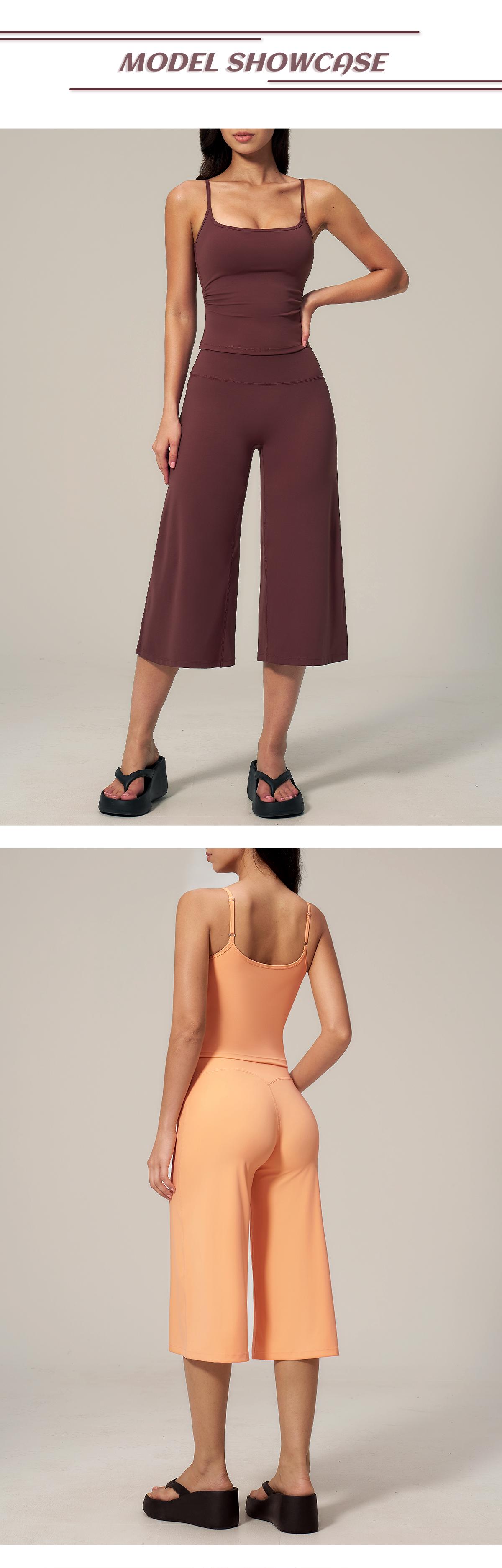 TIMEOFF Women's 2‑Piece Adjustable Strap Workout Set - V‑Shape Back Cami & High Waist Cropped Wide Leg Capris, Stretchy Breathable Fabric, 5 Colors | Waist Shaping, Tummy Control, Non‑Restrictive Fit | Ideal for Yoga, Casual Wear & Daily Loungewear TIMEOFF Women's 2‑Piece Adjustable Strap Workout Set - V‑Shape Back Cami & High Waist Cropped Wide Leg Capris, Stretchy Breathable Fabric, 5 Colors | Waist Shaping, Tummy Control, Non‑Restrictive Fit | Ideal for Yoga, Casual Wear & Daily Loungewear