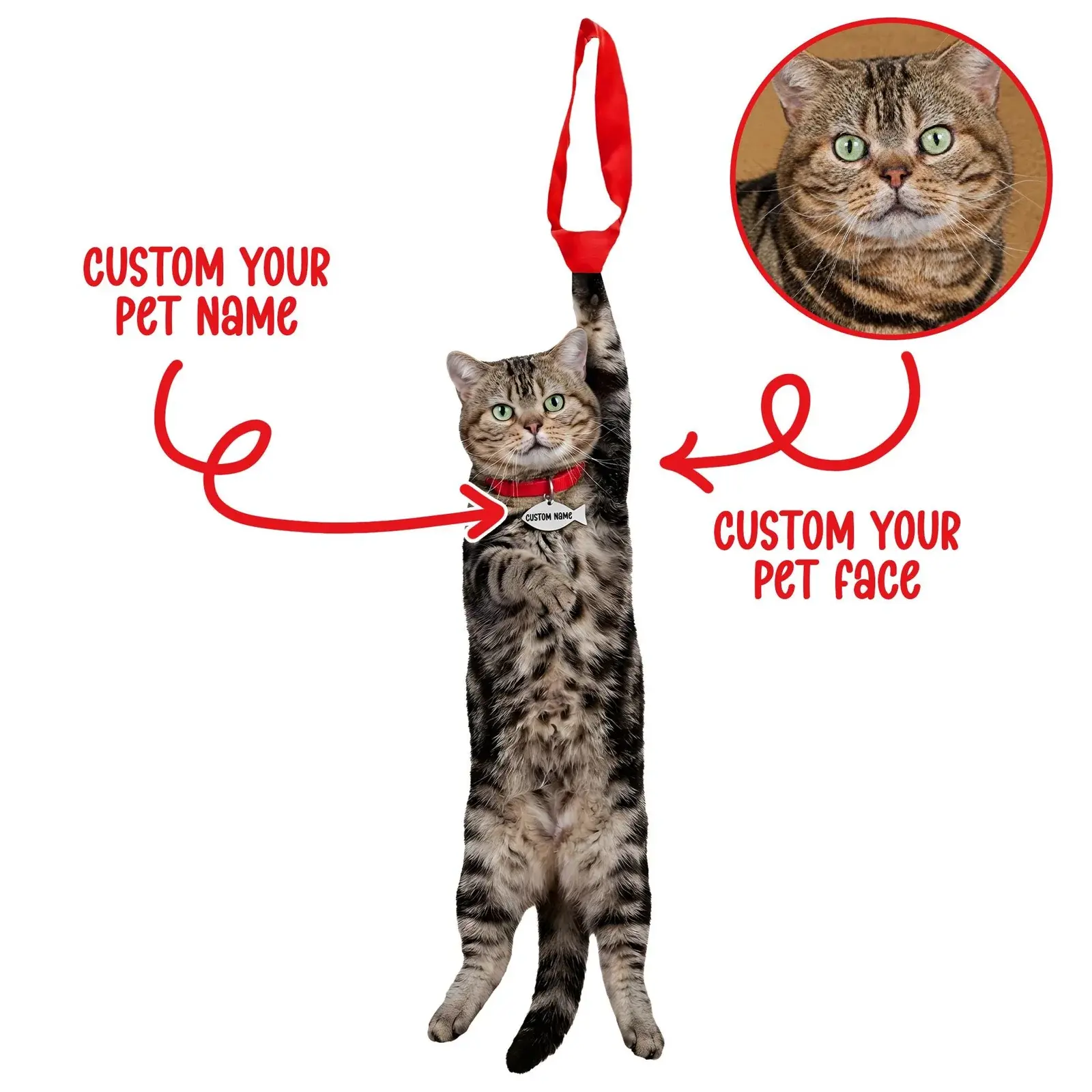 Custom Pet Photo Tie, Funny Cat Photo Necktie for Men, Personalized Cat Photo Gift for Dad