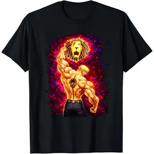 Escanor "Lion's Sin of Pride" T-Shirt,Seven Deadly Sins Sunshine Magic Anime Graphic Tee,Anime Power Graphic Tee,Crewneck Casual Top Comfortable Short Sleeve
