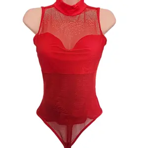Women's 7269 High Neck Seamless Tummy Control Powernet Bodysuit - Fit Curve, Flattering, Body-Hugging Panty-Style Thong Compression Shapewear for Formal, Casual Wear, Curve Shapewear Bodysuit