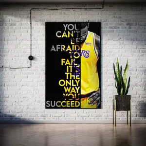 [Sale off up to 65%] [No frame, Free Ship] Lebron James Lakers 6 Failure Motivational Quote Canvas Poster Wall Art