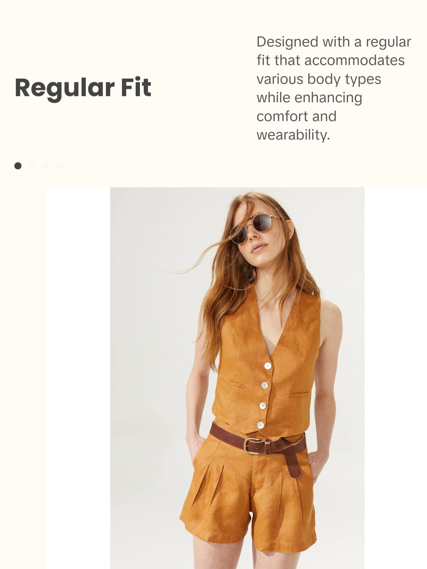 Paris Linen Vest - Caramel