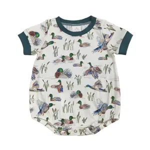 Cute Green Duck Printed One Pieces