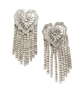 Lainey Wilson Women's Heart Concho Fringe Earrings - 37G00098