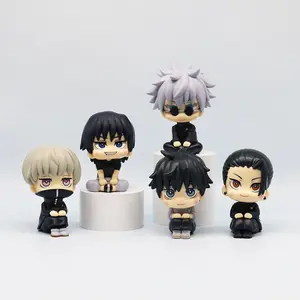 New 5Pcs/set Jujutsu Kaisen Cute Yuji Itadori Gojo Satoru Q Ver. PVC Action Figures Anime Figure Model Toys Collection Doll Gift