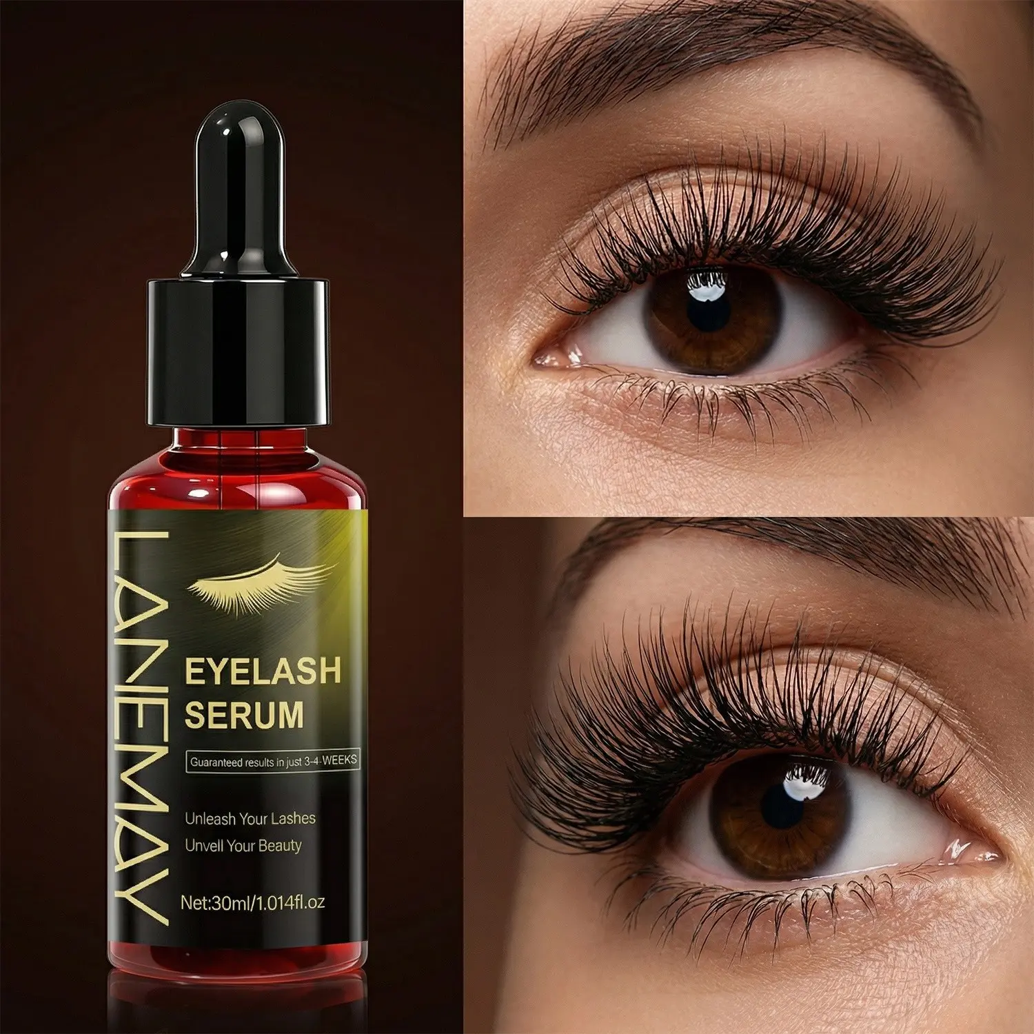 EYELASH SERUM Eyelash Growth Serum 30ml Eyelash Enhancing Serum Eyelash Enhancer | Natural plant extracts, strengthens and nourishes eyelash roots in 3-4 weeks | Gentle and non-irritating, suitable for both men and women, creates thick and long eyelashes.
