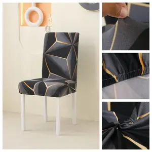 Modern 3D Art Print Chair Covers, Dining Chair Slipcover, Elastic Soft Dustproof, Detachable Washable, for Living Room Hotel Banquet Home Decor