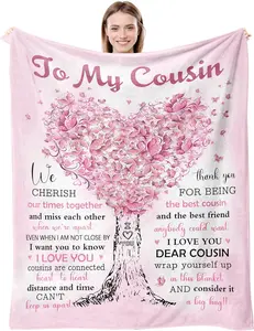 Cousin Gifts for Women Blanket, Cousin Gifts, Best Gifts for Cousins, Birthday Gifts for Cousins Female - to My Favorite Cousin Gift, Christmas Cousin Gift Ideas Throw Blanket 60"X50"