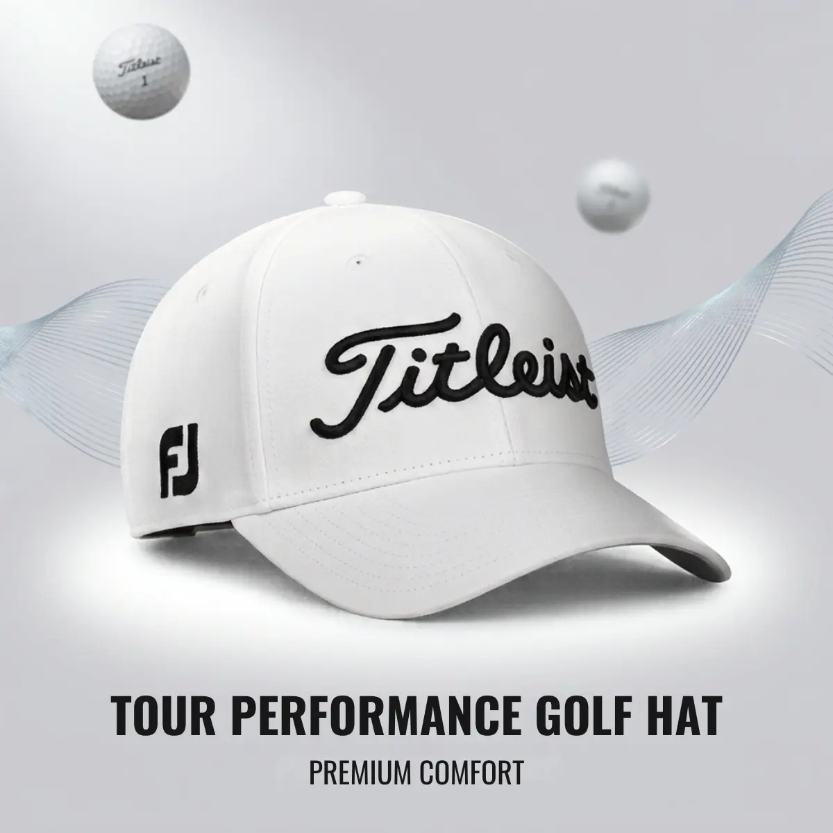 Titleist Tour Performance Golf Hat, Lightweight UPF 50+ Sun Protection Cap, Structured Front, Curved Bill, Golf & Outdoor Hat for Men, Ideal Gift