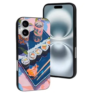 Compatible with Iphone 16 Case Cute - Colorful Sushi Food Art Soft Silicone Case Compatible with Iphone 16 Phone Case for Women Men
