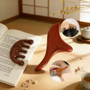 2pcs Wooden Trigger Point Massage Tool Set, Professional Lymph Drainage Comb, Muscle Relaxation Massager, Suitable for Back, Legs, Hands, Face