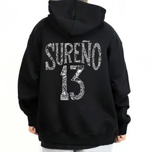 13 Sureno Graphic Unisex Hoodie Sweatshirt T-Shirt Oversized Outfits Casual, Chicanos Clothing, Cholo Clothes Outdoor  Menswear Tops Man Fabric