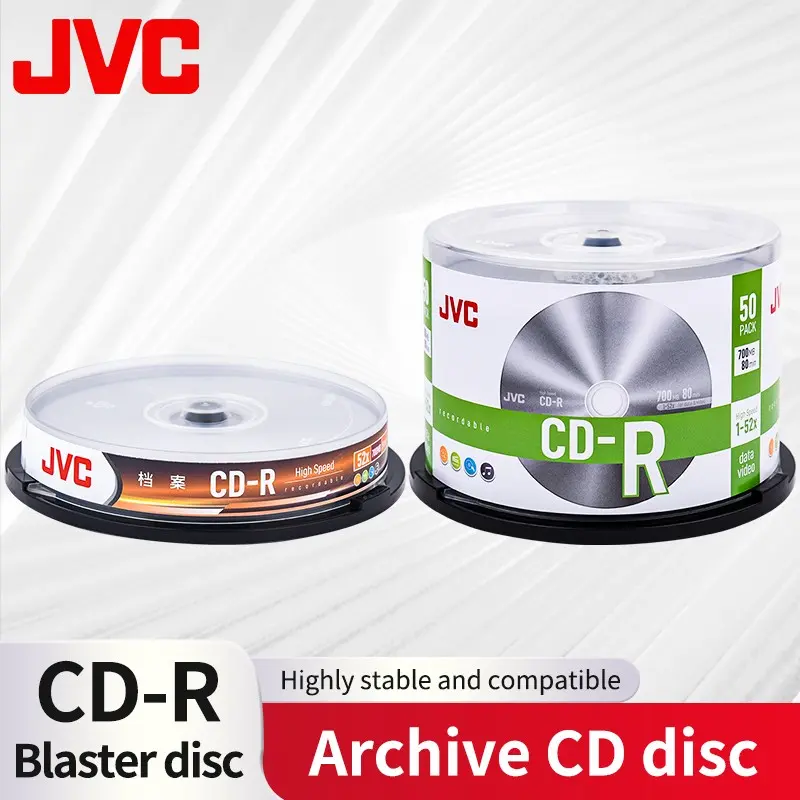 CD-R Blank Discs Highly Stable Highly Compatible 700mb 50x High-Speed Recording, Music CD Blank Discs in 10-Pack or 50-Pack for High-Quality Audio and Data Storage Archive CD Disc