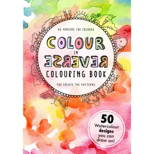 Reverse Coloring Book - Adult Coloring Books for Anxiety Mindfulness - Calming Activity - Abstract Watercolor Pattern, You Draw The Line, Doodle - Stress Relief Coloring Book 54 Pages - by Central 23