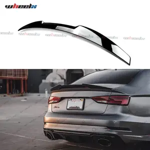 For 2014 - 2022 Audi A3, S3, RS3 4-Door Sedan: Glossy Black Carbon Fiber V-Style High-Kick Rear Trunk Spoiler. Not Compatible with Avant or Convertible Models
