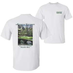 Augusta National Golf Club Shirt For Men, Iconic Augusta Golf Graphic, Hole 12 Golden Bell Design, Cotton Menswear Apparel