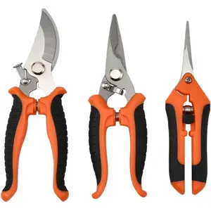 3pcs Stainless Steel Floral and Horticultural Scissors Set with Ergonomic Anti slip Handle, Specially Designed for Flower Shop Floral Trimming