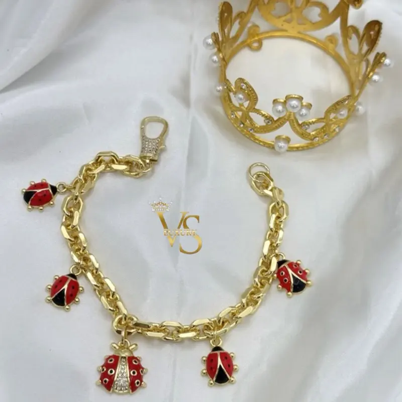 Valdes Luxury Ladybug Bracelet – 14K Gold Plated Laminated Bracelet | Daily Wear | High Quality
