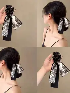 Elegant Bow Hair Clip, New Oriental Style Headpiece, Ink Wash Design, Stylish Hair Accessory for Women