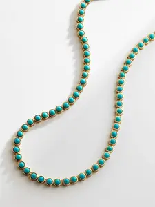 Nina Semi-Precious Necklace - Gold/Turquoise