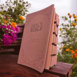 Custom Tabbed KJV Pink Holy Bible With Tabs Christian Gift for Her Mom Women Him Church Pastor Baptism Catholic Confirmation King James