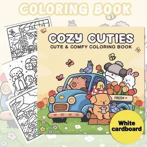 1PC therapeutic stress-relief coloring book featuring cute animals and everyday scenes, for repeated coloring, Perfect for home leisure, gatherings with friends, parent-child interaction, Drawing, and an ideal Valentine's Day gift