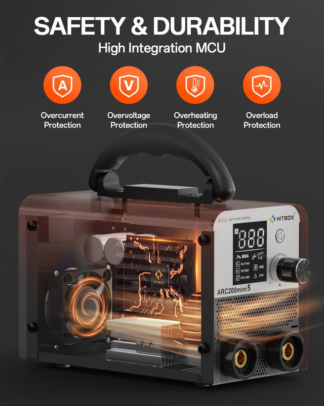ARC200mini3 HITBOX 2-IN-1 Perfect Stick Welder 160A MMA/Lift Tig Portable Handheld with LCD Display & Anti-Stick Technology for Beginners welder  machine