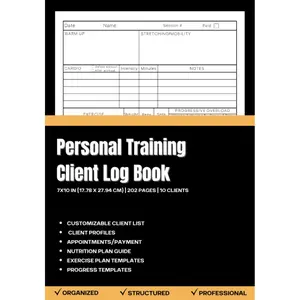 Personal Trainer Client Log Book: Professional Client Workout Planner for Fitness Coaches | 7x10 Inches | 202 Pages Paperback – July 14, 2023