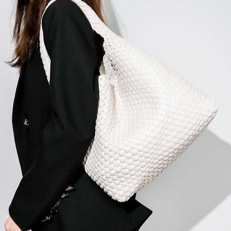 Woven Vegan Leather Hobo  Minimalist Slouchy Tote bag Shoulder Purse Tote  Handbag mulberry