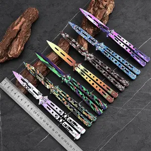 Practice Butterfly Trainer Unsharpened & Safe Balisong for Beginners  Durable ABS Handle for Flipping Tricks & Training  Cosplay Prop, Black Cosplayer Lightweight  Safety Lock Cosplayer