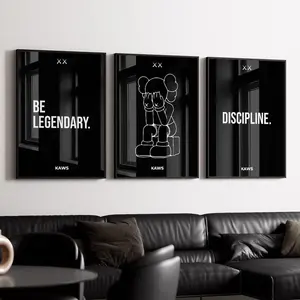 [Sale off up to 50%] [No frame, Free Ship] Set of 3 Kaws Wall Art, Iconic Street Art Poster, No Frame