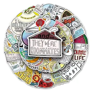 Cartoon Graffiti Sticker, 50pcs/set Cute Cartoon Sticker, Waterproof Decorative Sticker for DIY Scrapbooking Laptop Luggage Water Bottle Decoration, Christmas Gift