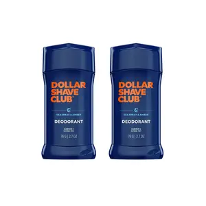 Dollar Shave Club Men’s Aluminum-Free Deodorant – 24 Hour Odor Protection, Clear & Clump-Free Deodorant for Men, Sea Spray & Amber Scent, 2-Pack