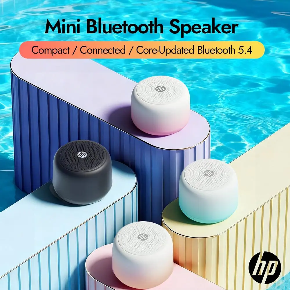 HP Small Wireless Bluetooth Speaker, IPX7 Waterproof Mini Speaker with 15H Battery Life, Bluetooth 5.4  Lightweight Pocket Size for Travel, Gym, Bathroom, Compatible with Laptop, Phone, Perfect Gift for Music Lovers
