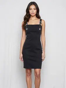 Women's Buckle Strap Denim Mini Dress