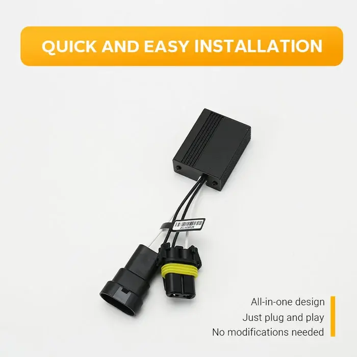Fahren 9005/9006/9012/H10/H12 Headlight CANbus Decoder Pack of 2, Anti-Flickering Harness, Eliminates Error Codes & Cancels Radio Interference, All-in-One Design Plug and Play, Quick and Easy Installation No Modifications Needed