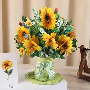 Mothers Day Card Pop Up, 10x10 inch, Mothers Day Gift, Sunflower 3D Pop-Up Card, Birthday Card with Preserved Lilies and Dahlias, Birthday Card Suitable for Moms, Women, Wives, and All Occasions tiktokshopspringglowup
