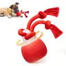 Potaroma Touch-Activated Rechargeable Squeaky Chewable Rope Dog Ball Toy - Interactive Training Ball with Auto Modes, Rolling Motion, Mental Stimuli for Small/Medium Dogs Puppies