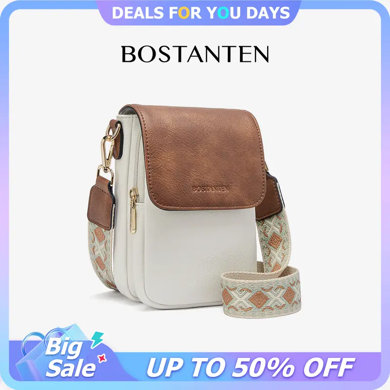 Bostanten Composite Leather Fashionable Crossbody Bag - Small Cute Mini Everyday Handbag with Card Slots, Adjustable Strap, Ideal Mother's Day Gift (Summer Vibes) | Women's Crossbody & Shoulder Bags, Purses, Crossbody Bags For Women