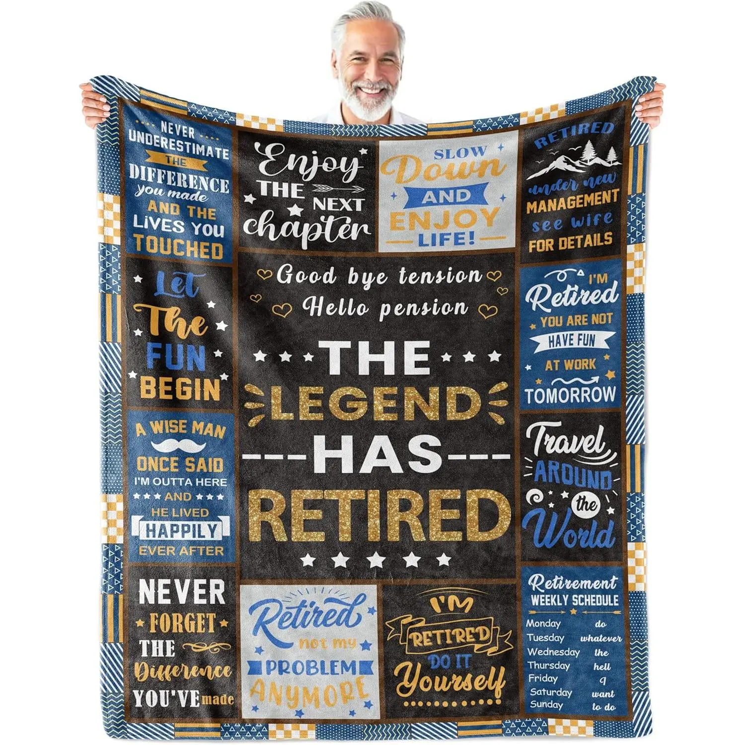 Retirement Gifts for Men, Retirement Gifts, Retired Gift for Man, Coworker Leaving Farewell Going Away Gift for Coworkers Friends, Best Gift for Retired Man 2026 Blanket 60"X 50"