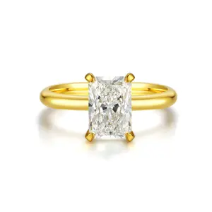 1.5ct 18K Yellow Gold Rectangular Brilliant Cut Lab-Grown Ring PYR240
