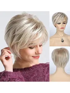 Women's Short Hair Wig, Curly Bob Wig, Fashion Light Fiber Wig Cap, Synthetic Machine Wigs, Stylish False Hairpiece for Daily Use, Comfortable and Natural Look