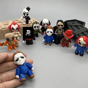 Mini Halloween Horror Figures- 3D Printed Halloween Desk Toys, Horror Decor Collectiblest